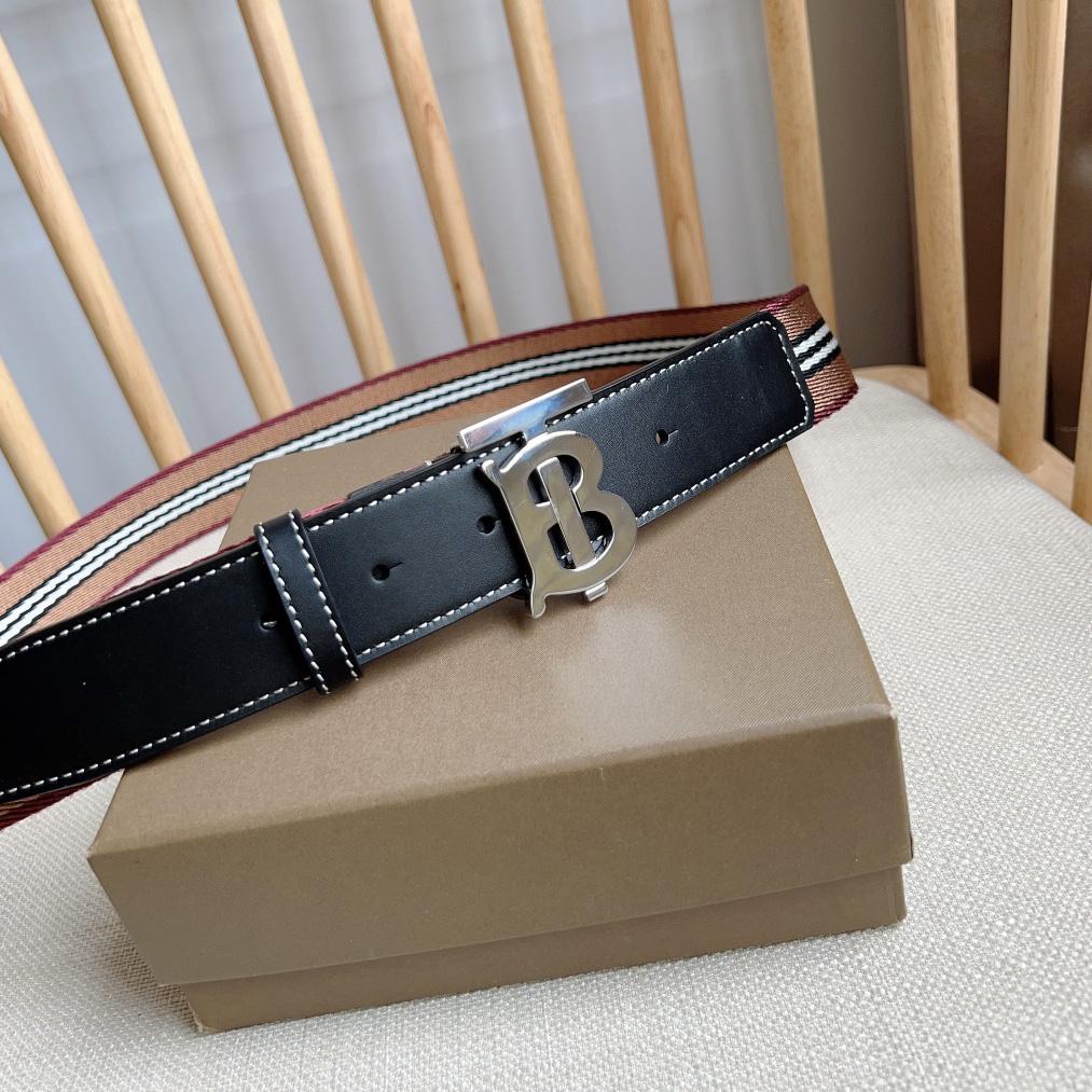 Burberry Icon Stripe Logo-buckle Belt - DesignerGu