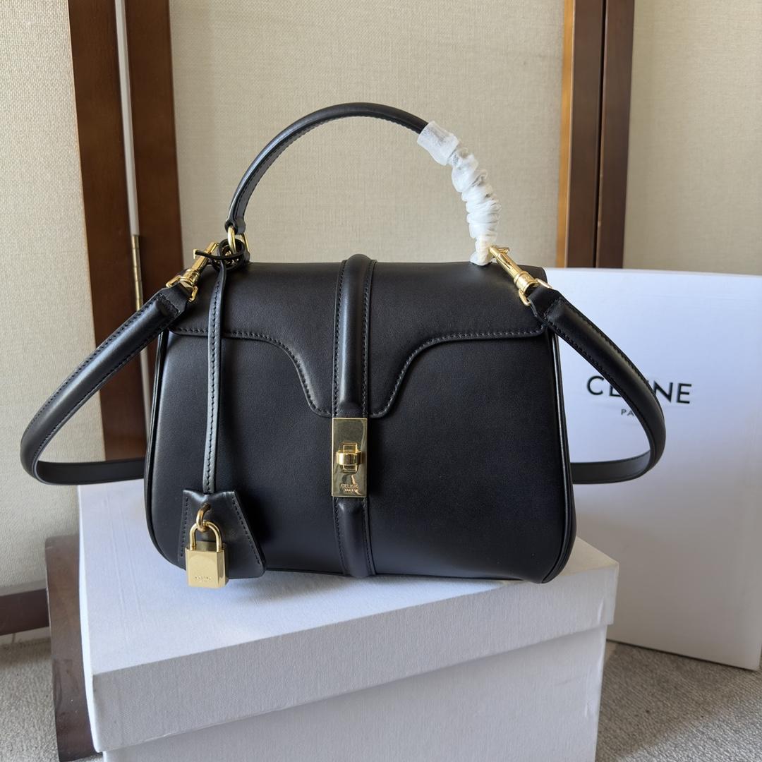 Celine Small 16 Bag In Satinated Calfskin - DesignerGu