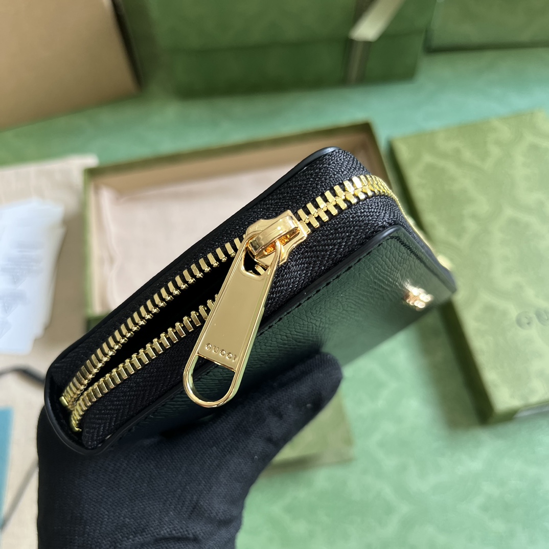 Gucci Zip Around Wallet With Gucci Script (20x 12.5 x4cm) - DesignerGu