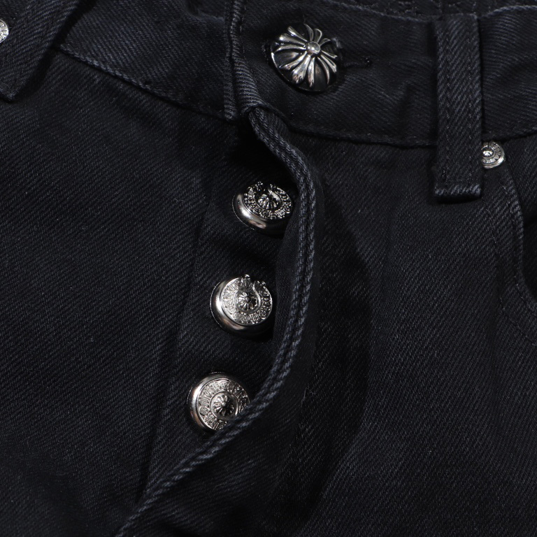 Chrome Heart Cross Patch Denim Jeans - DesignerGu