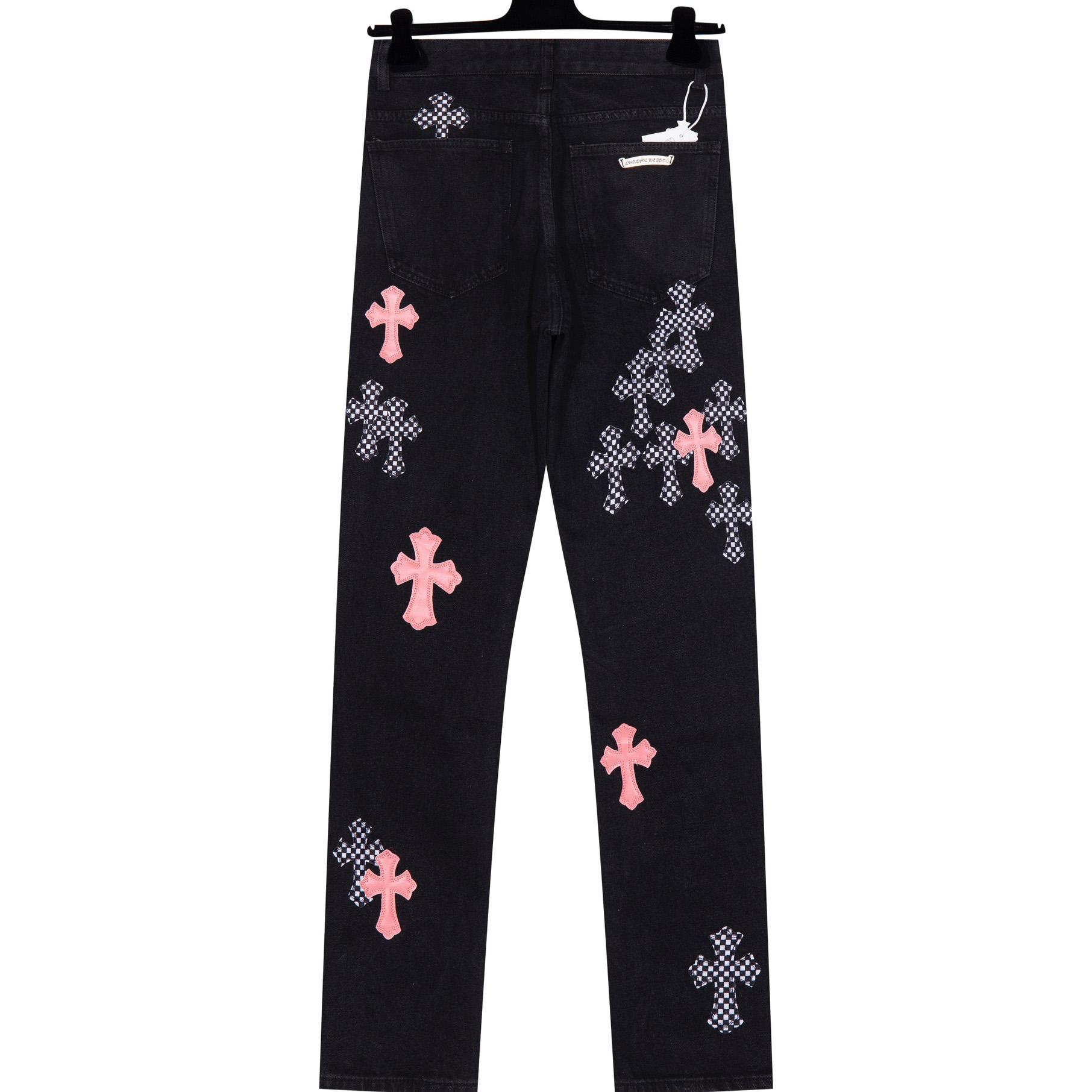 Chrome Heart Cross Patch Denim Jeans - DesignerGu