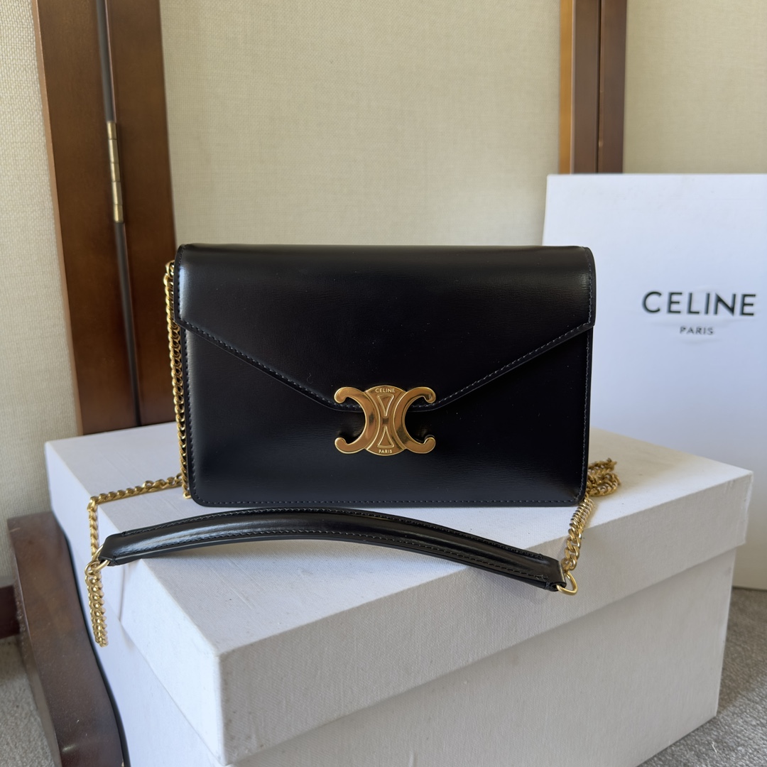Celine Wallet On Chain Margo In Shiny Calfskin - DesignerGu
