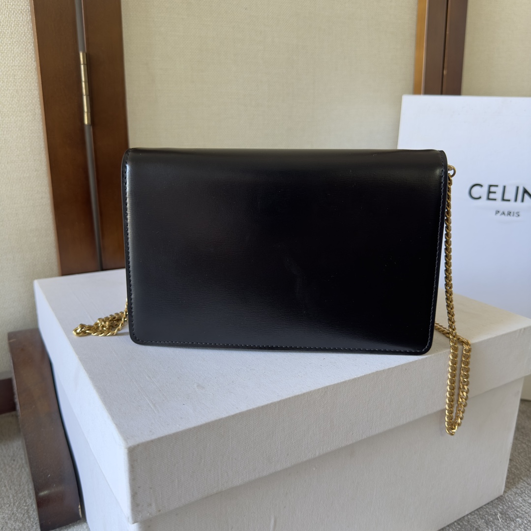 Celine Wallet On Chain Margo In Shiny Calfskin - DesignerGu