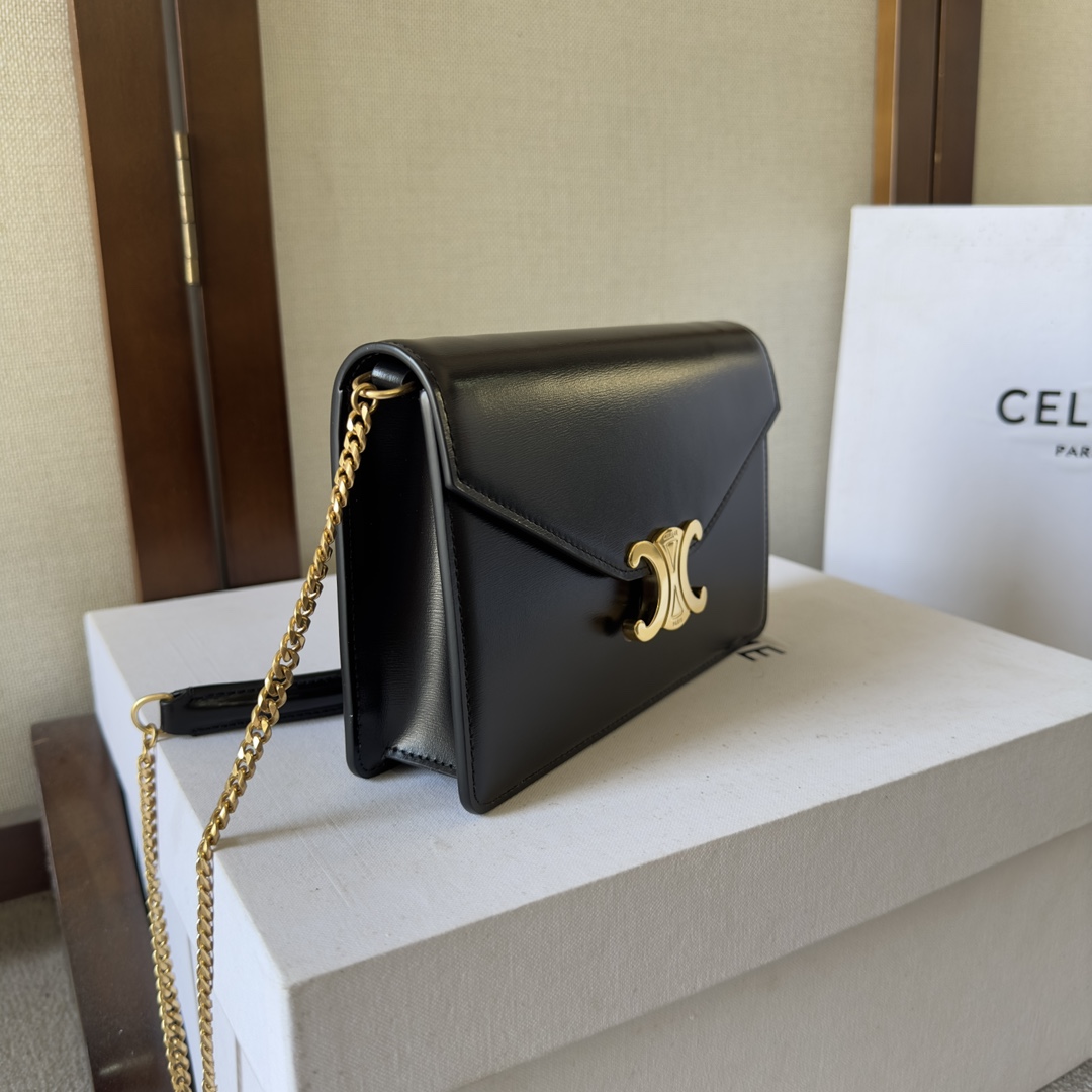 Celine Wallet On Chain Margo In Shiny Calfskin - DesignerGu