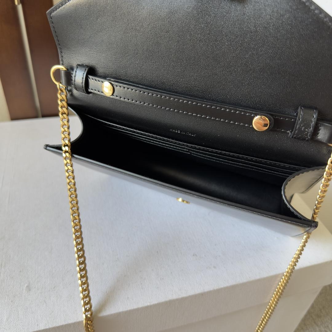 Celine Wallet On Chain Margo In Shiny Calfskin - DesignerGu