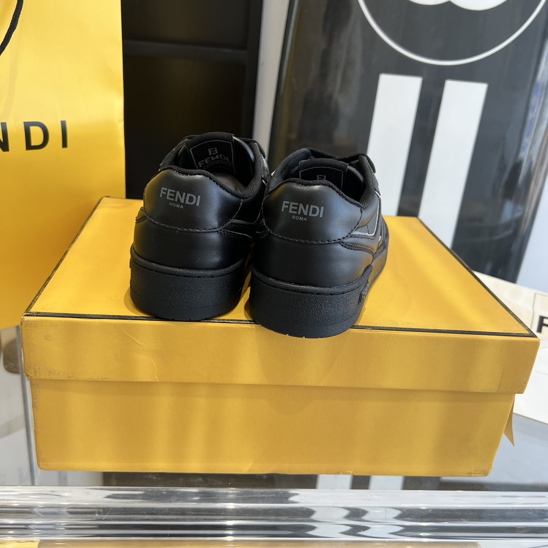 Fendi Fendi Match Black Leather Low-tops Sneakers - DesignerGu