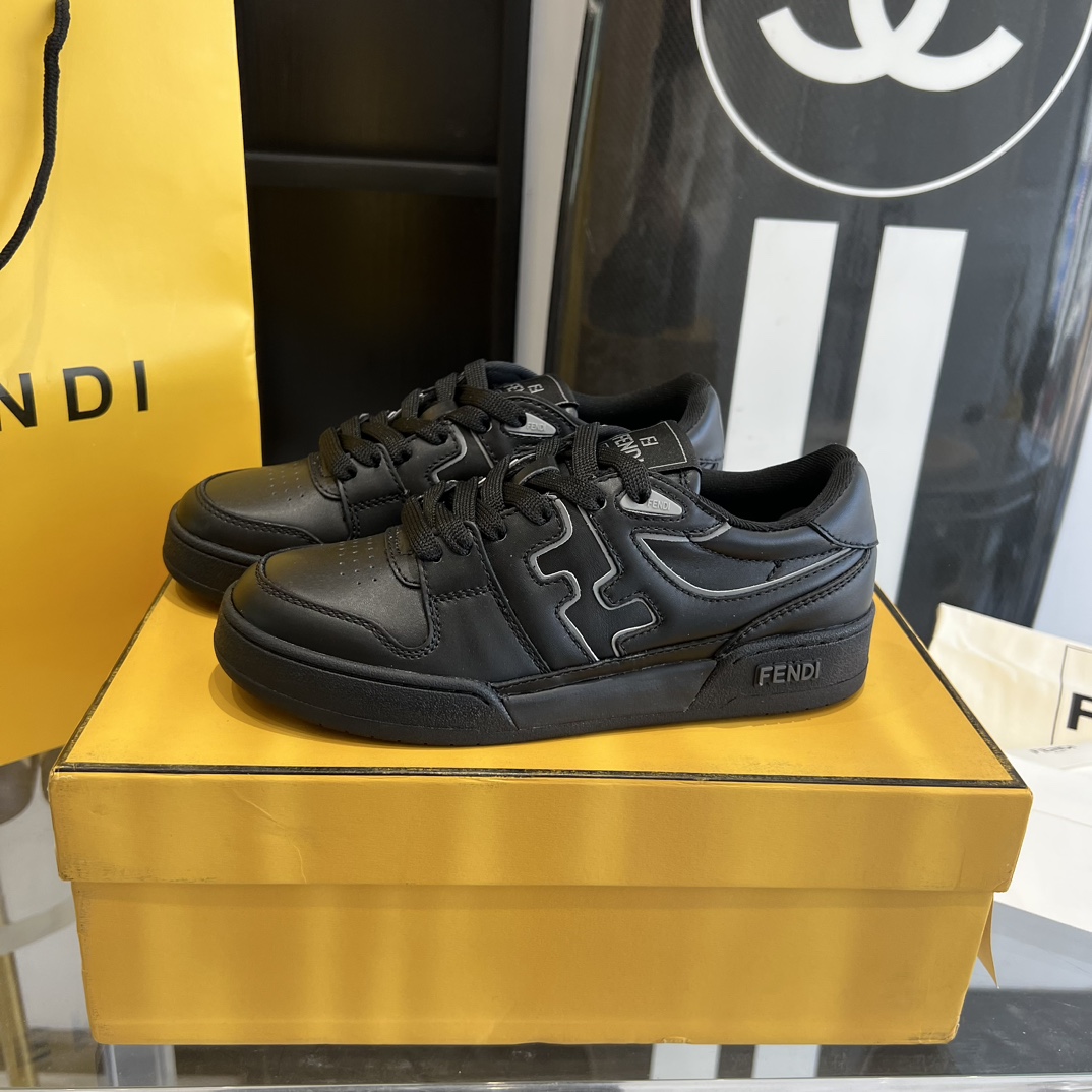 Fendi Fendi Match Black Leather Low-tops Sneakers - DesignerGu