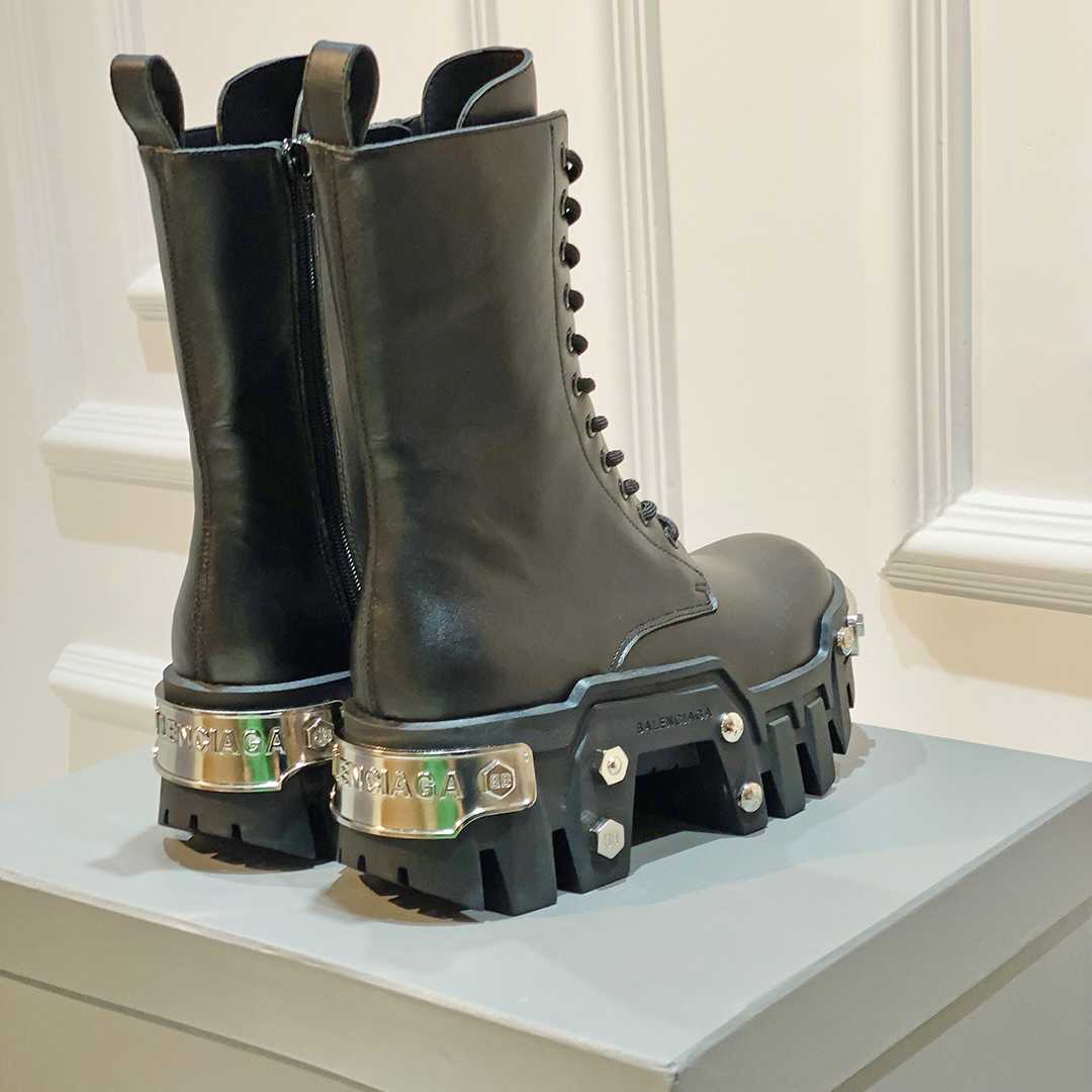 Balenciaga Bulldozer Lace-Up Boot In Black - DesignerGu