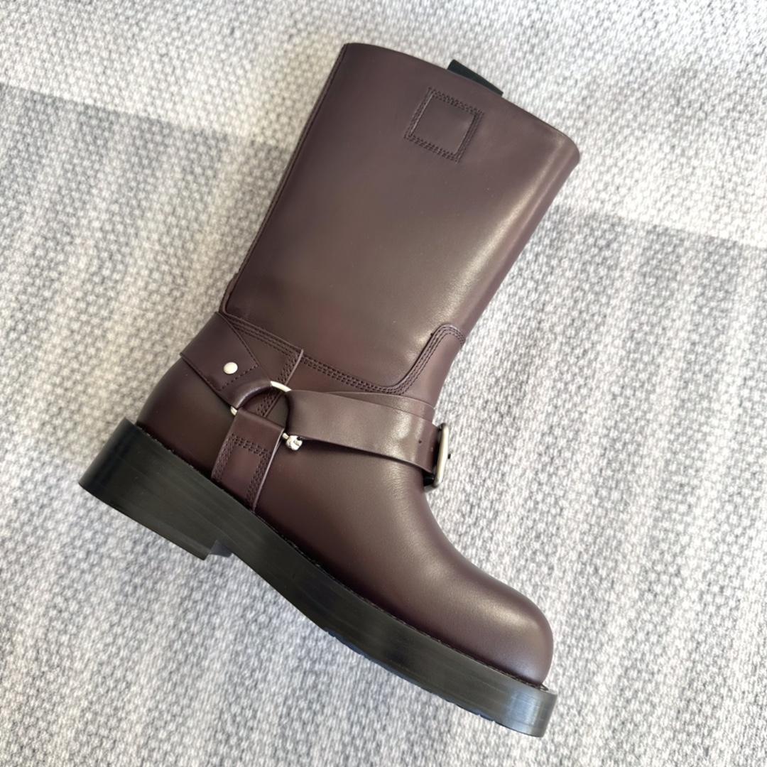 Burberry Leather Saddle Low Boots - DesignerGu