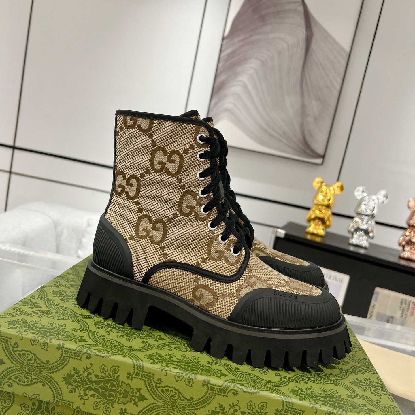 Gucci Original GG Canvas Boots  - DesignerGu