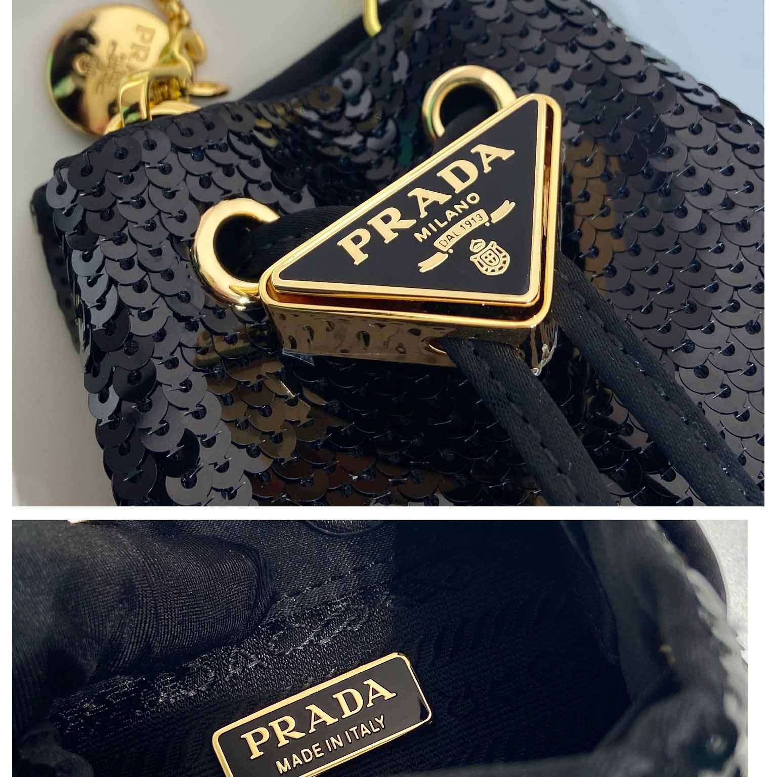 Prada Sequined Satin Mini-pouch - DesignerGu