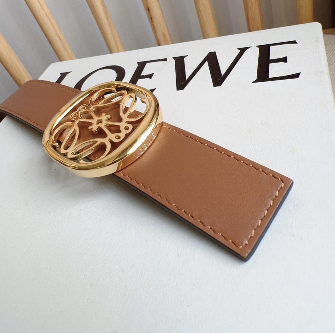 Loewe Reversible Anagram Ellipse belt In Smooth Calfskin - DesignerGu