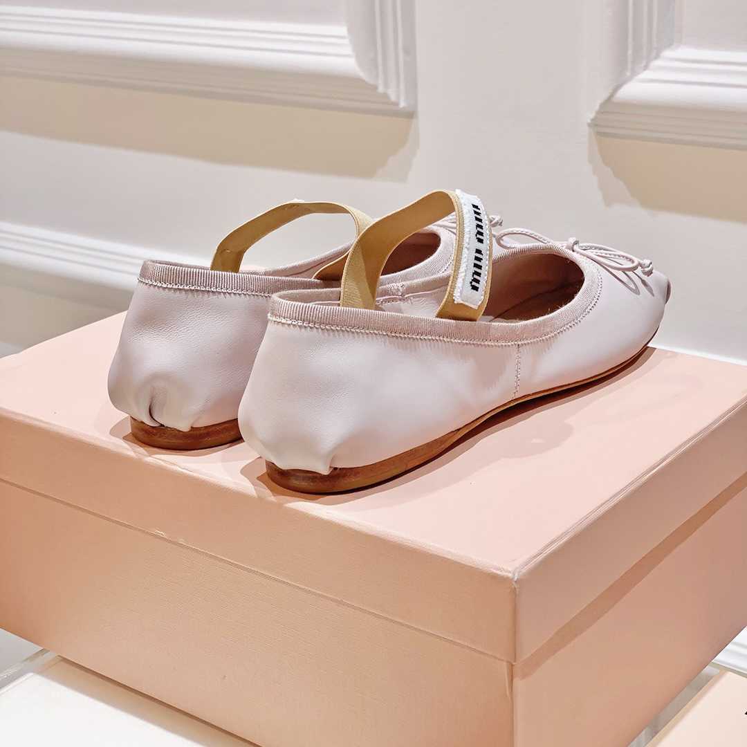 Miu Miu Satin Bow Ballerina Flats - DesignerGu