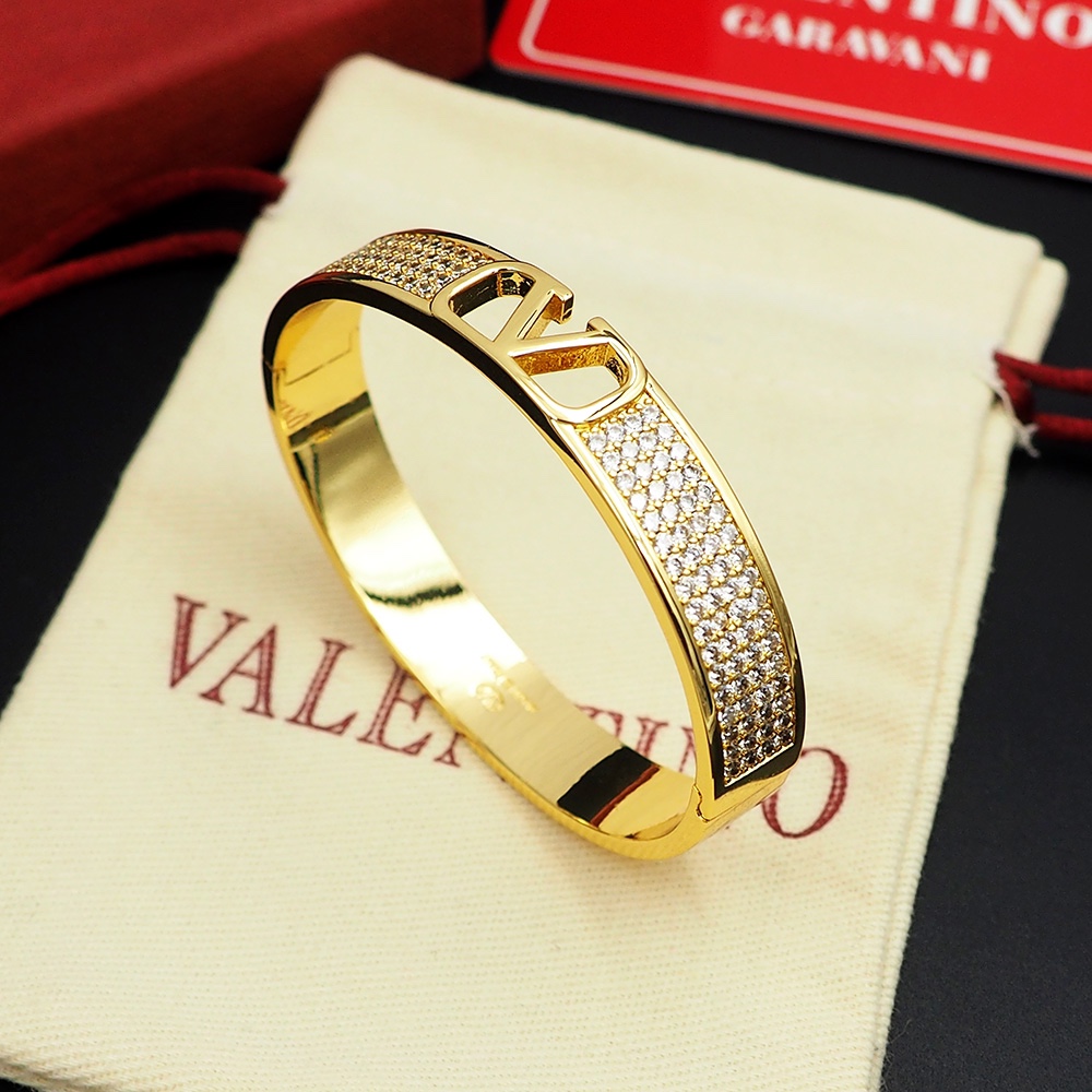 Valenti VLogo Signature Metal And Swarovski® Crystals Bangle  - DesignerGu