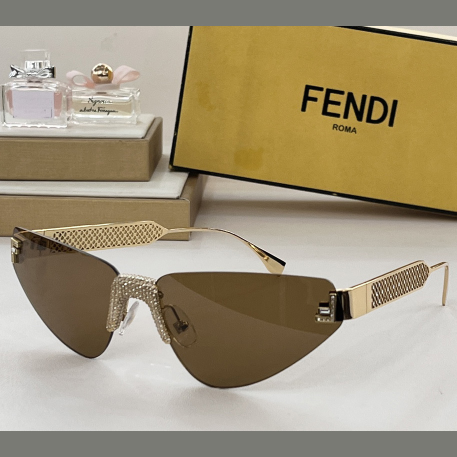 Fendi First Crystal Metal Sunglasses      FOL084V1 - DesignerGu