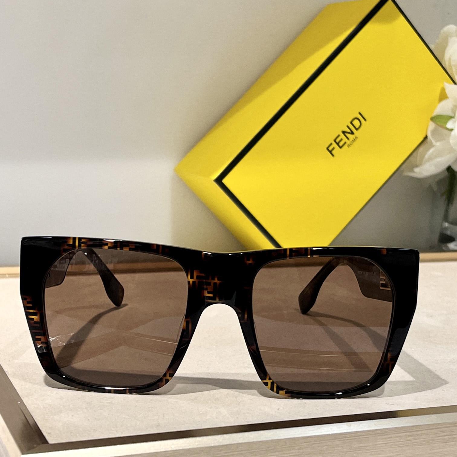 Fendi Baguette Havana Acetate Sunglasses - DesignerGu