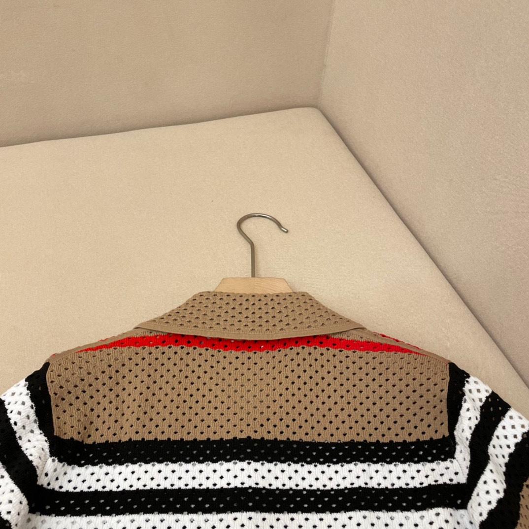 Burberry Icon Stripe Pointelle Knit Shirt - DesignerGu