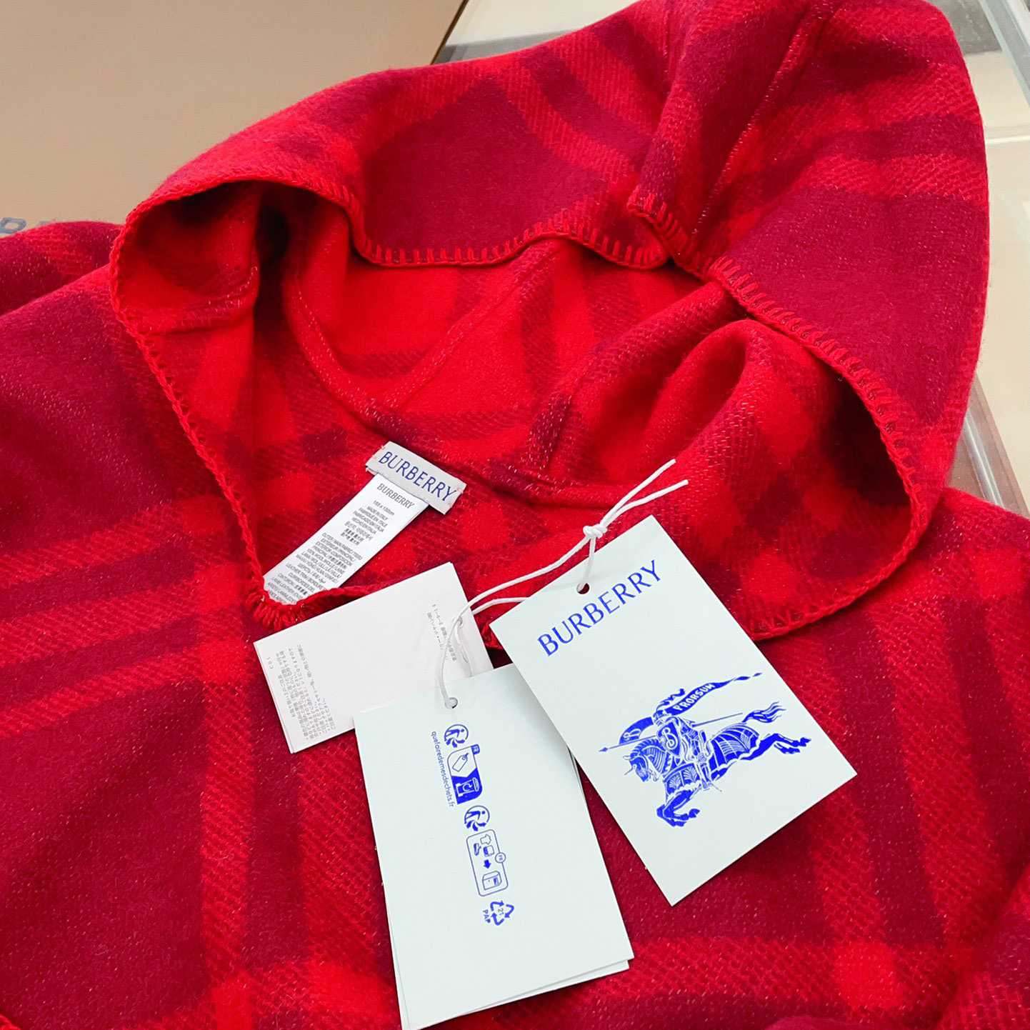 Burberry Check Wool Blanket Cape - DesignerGu