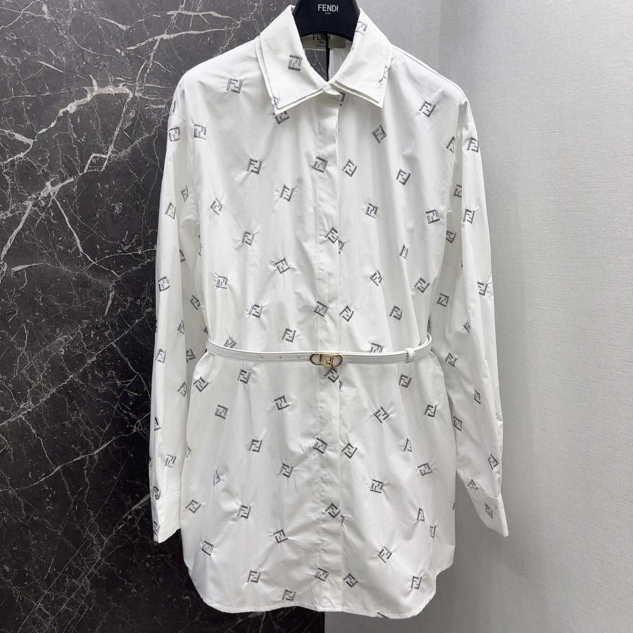 Fendi White Poplin Shirt - DesignerGu