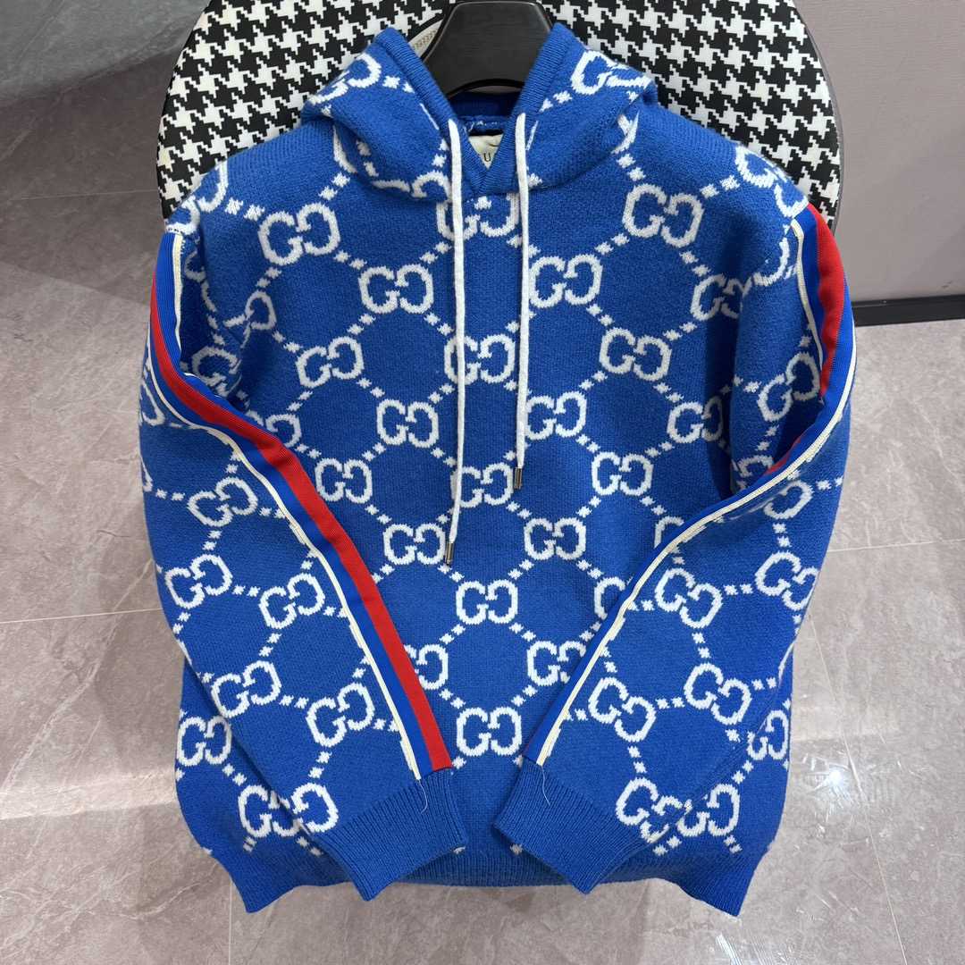Gucci GG Wool Jacquard Hooded Sweatshirt - DesignerGu