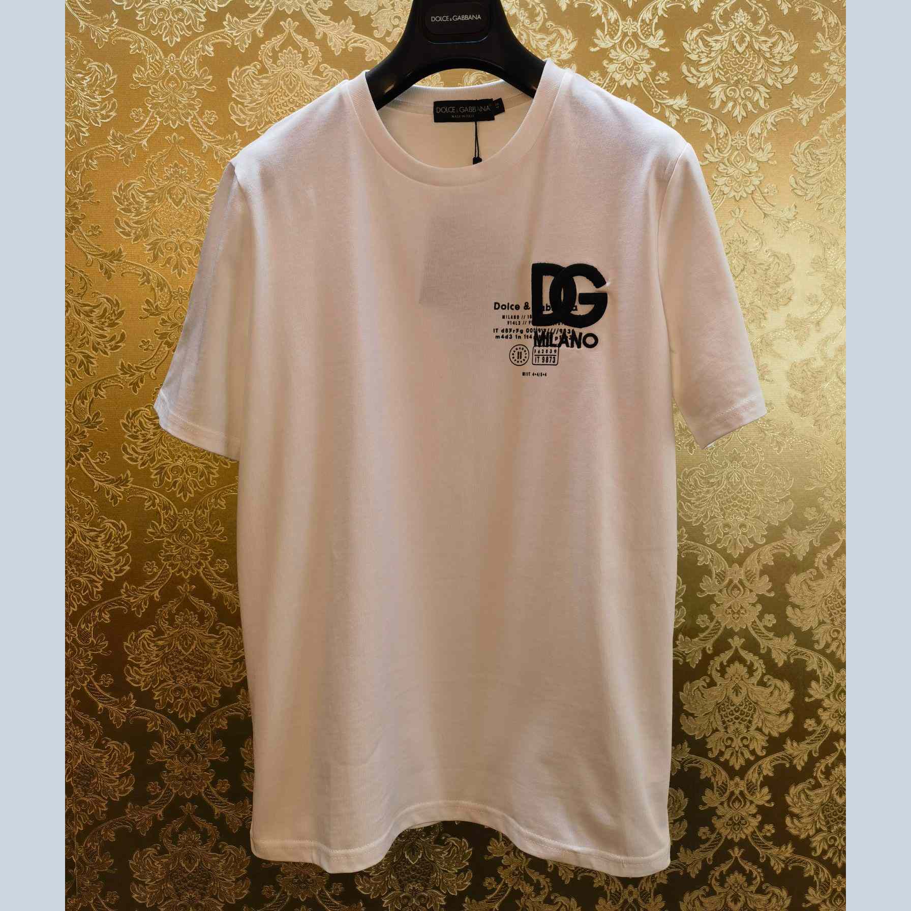 Dolce & Gabbana Cotton T-shirt With DG Logo Embroidery And Print - DesignerGu