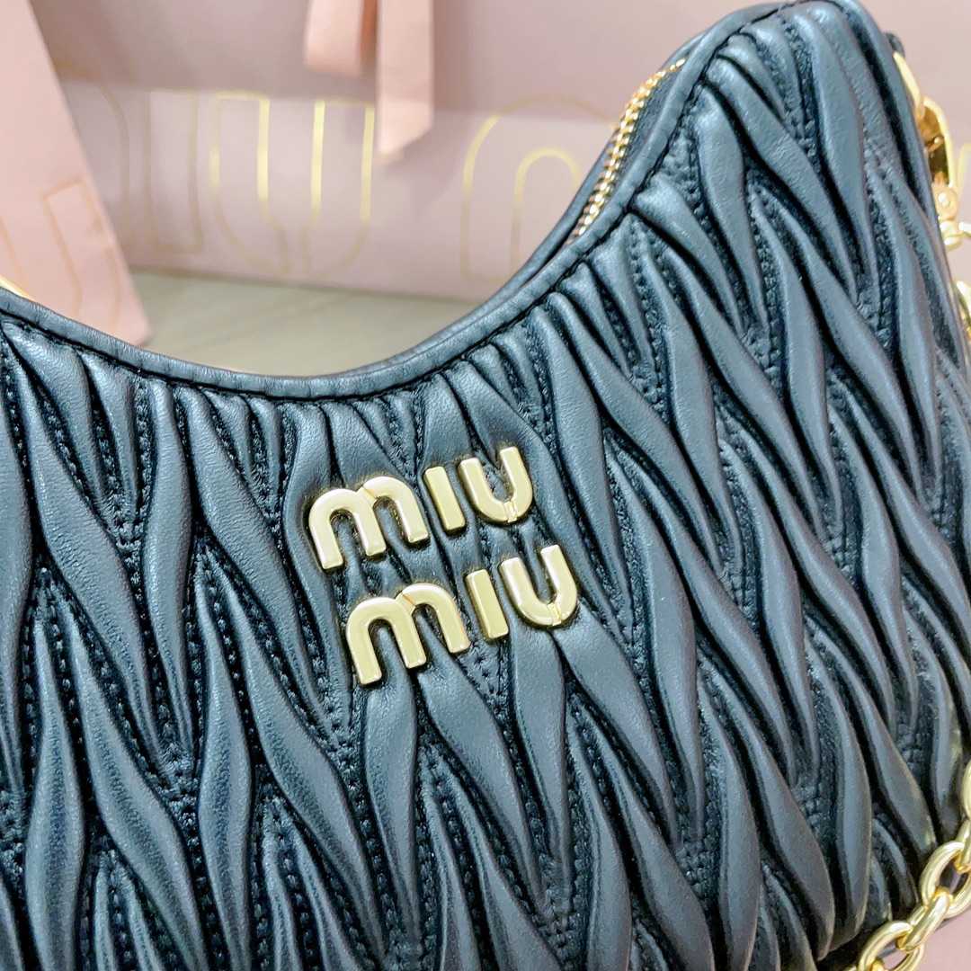 Miu Miu Matelassé Nappa Leather Shoulder Bag - DesignerGu