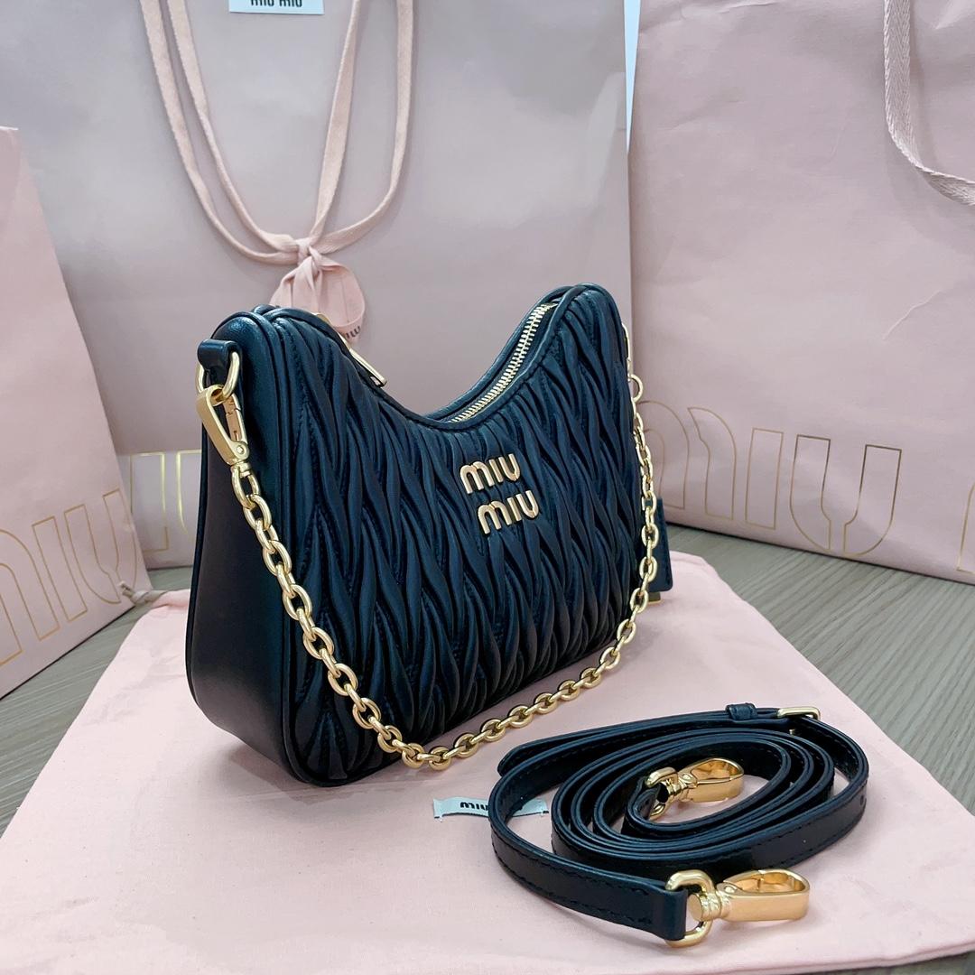 Miu Miu Matelassé Nappa Leather Shoulder Bag - DesignerGu