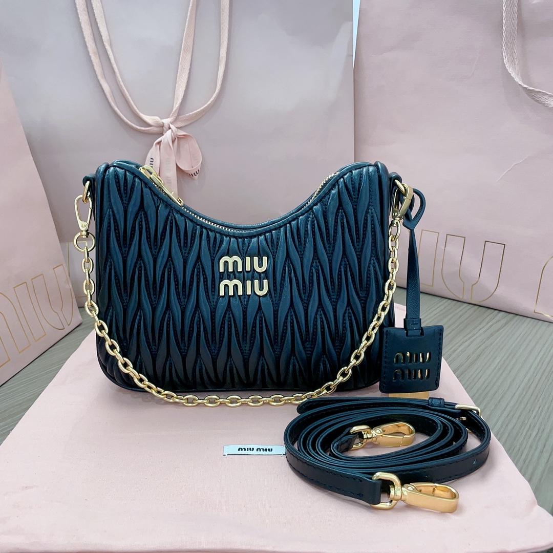 Miu Miu Matelassé Nappa Leather Shoulder Bag - DesignerGu