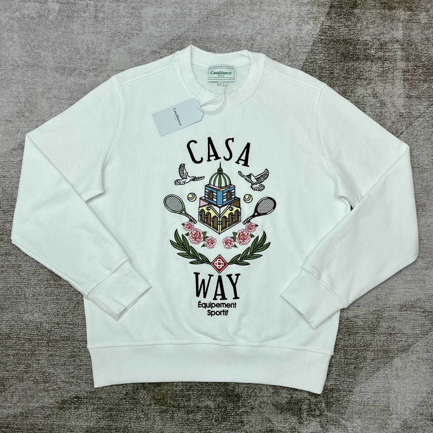 Casablanca Casa Way-embroidered CCotton Sweatshirt - DesignerGu