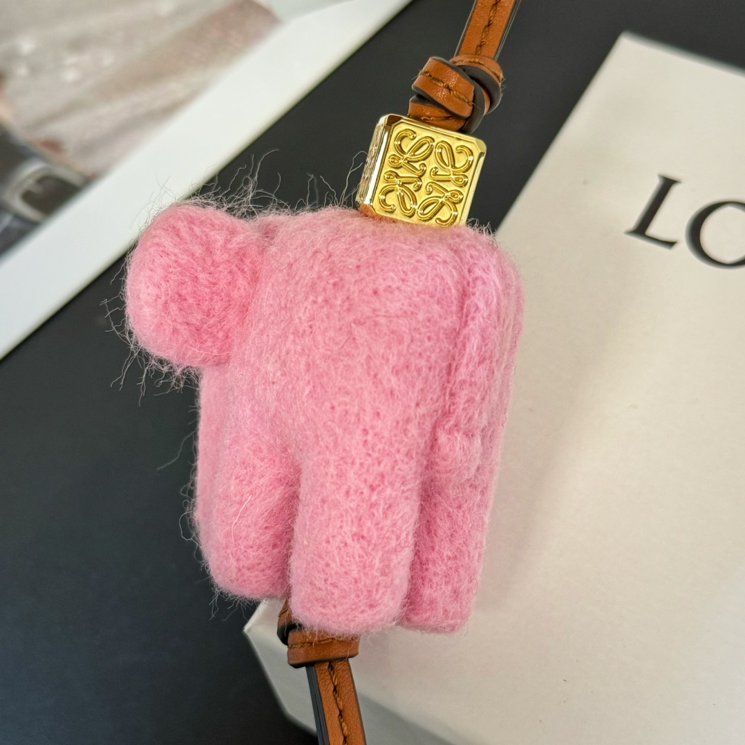 Loewe Elephant Charm In Felt And Calfskin - DesignerGu