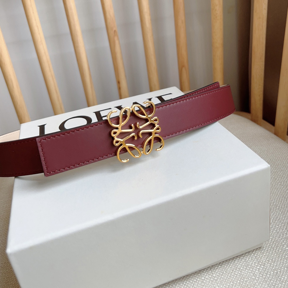 Loewe Reversible Anagram Belt In Smooth Calfskin - DesignerGu