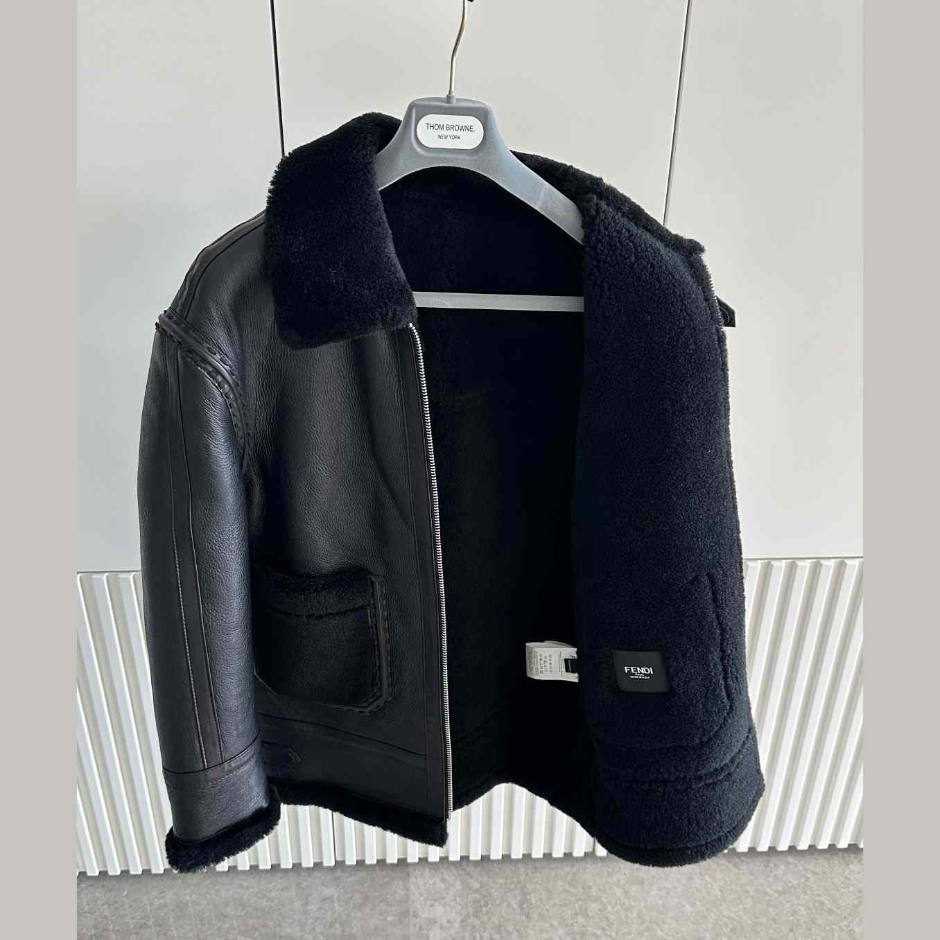 Fendi Black Shearling Jacket - DesignerGu