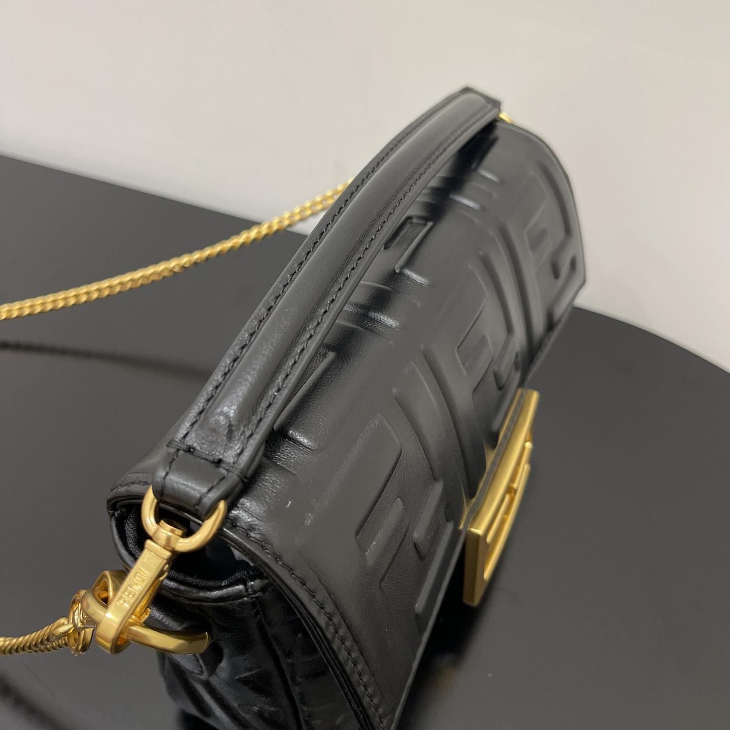 Fendi Baguette Black Leather Bag - DesignerGu