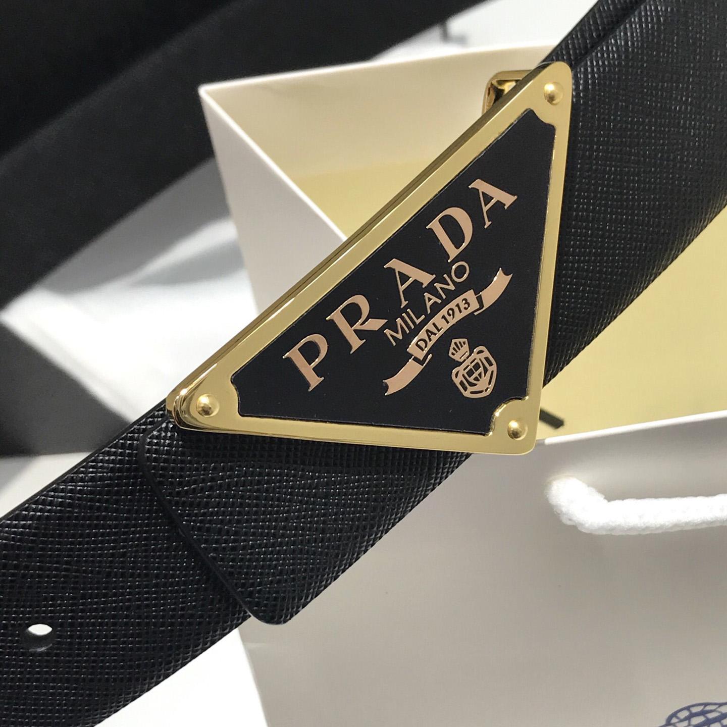 Prada Reversible Saffiano Leather Belt Strap - DesignerGu