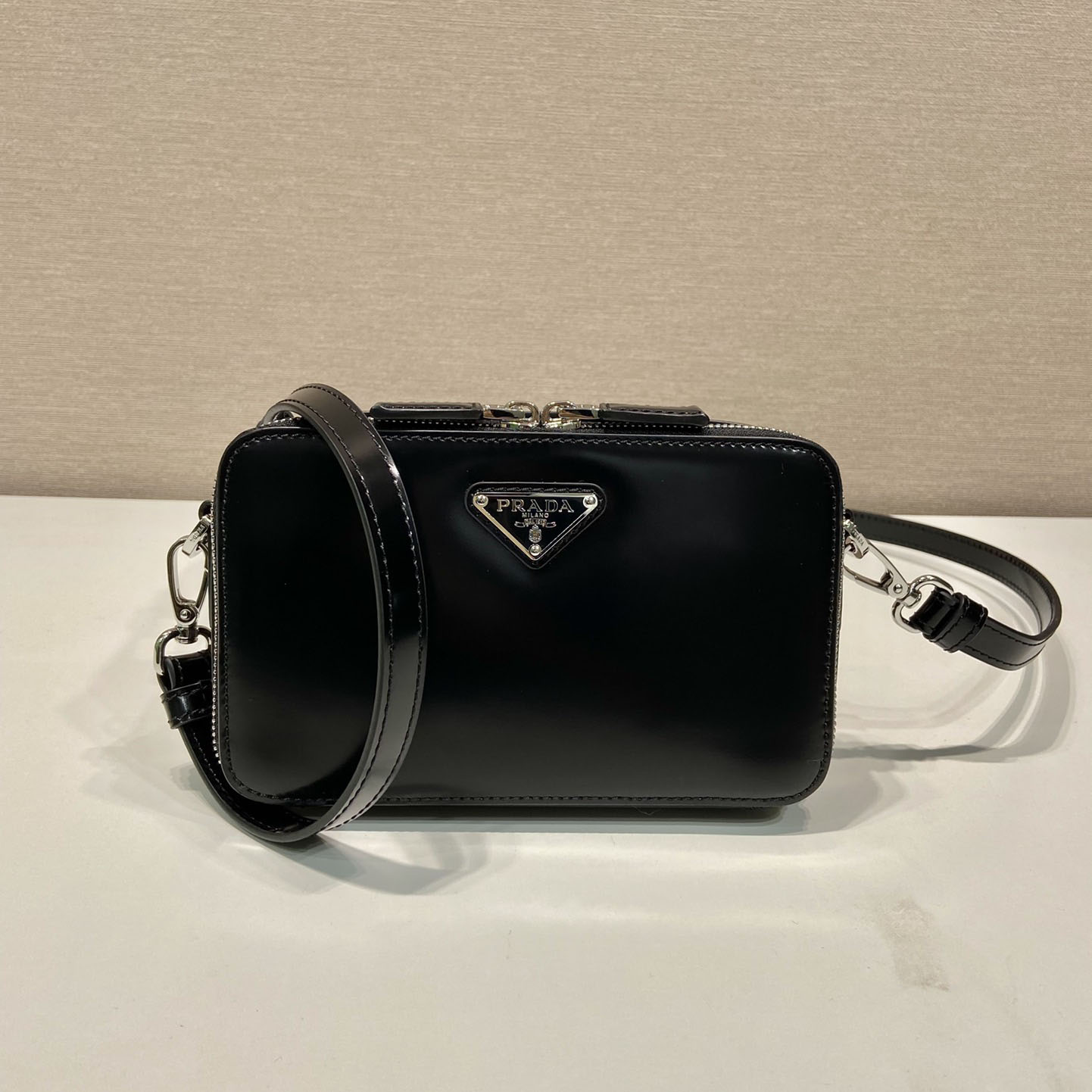 Prada Brique Brushed Leather Bag - DesignerGu