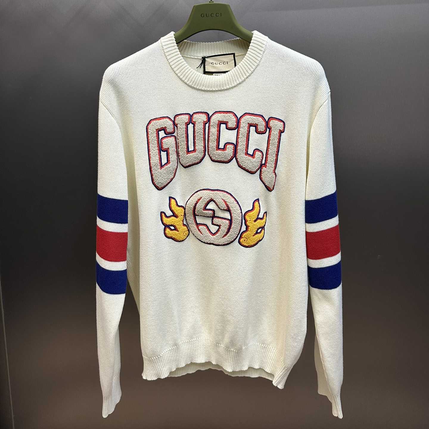 Gucci Cotton Jumper With Embroidery  - DesignerGu