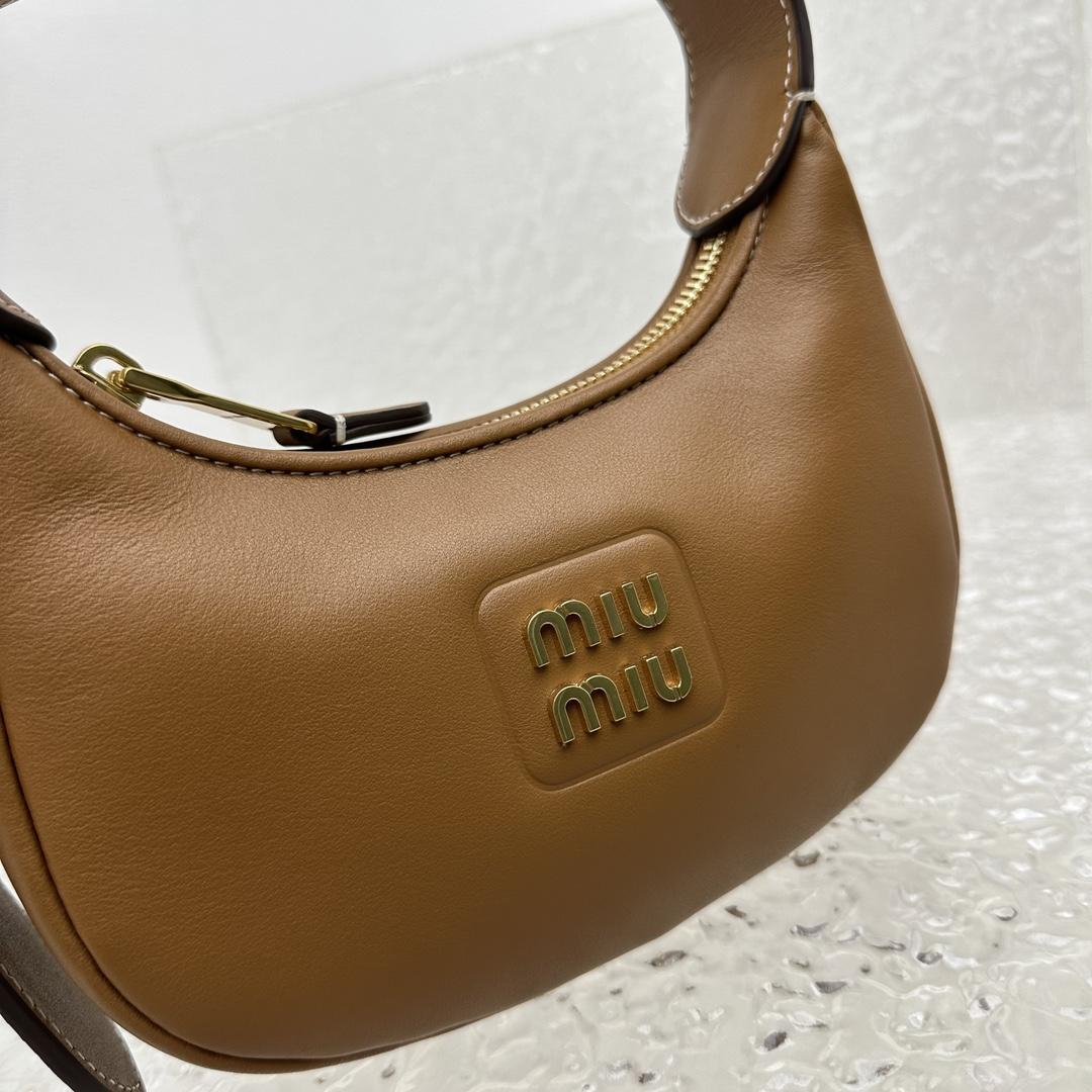 Miu Miu Leather Hobo Bag - DesignerGu