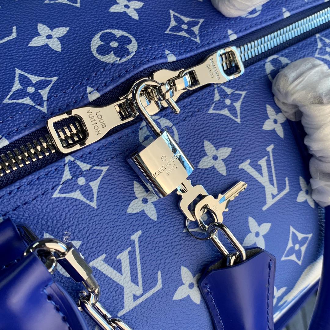 Louis Vuitton Keepall Bandouliere Clouds Monogram 50 Blue - DesignerGu