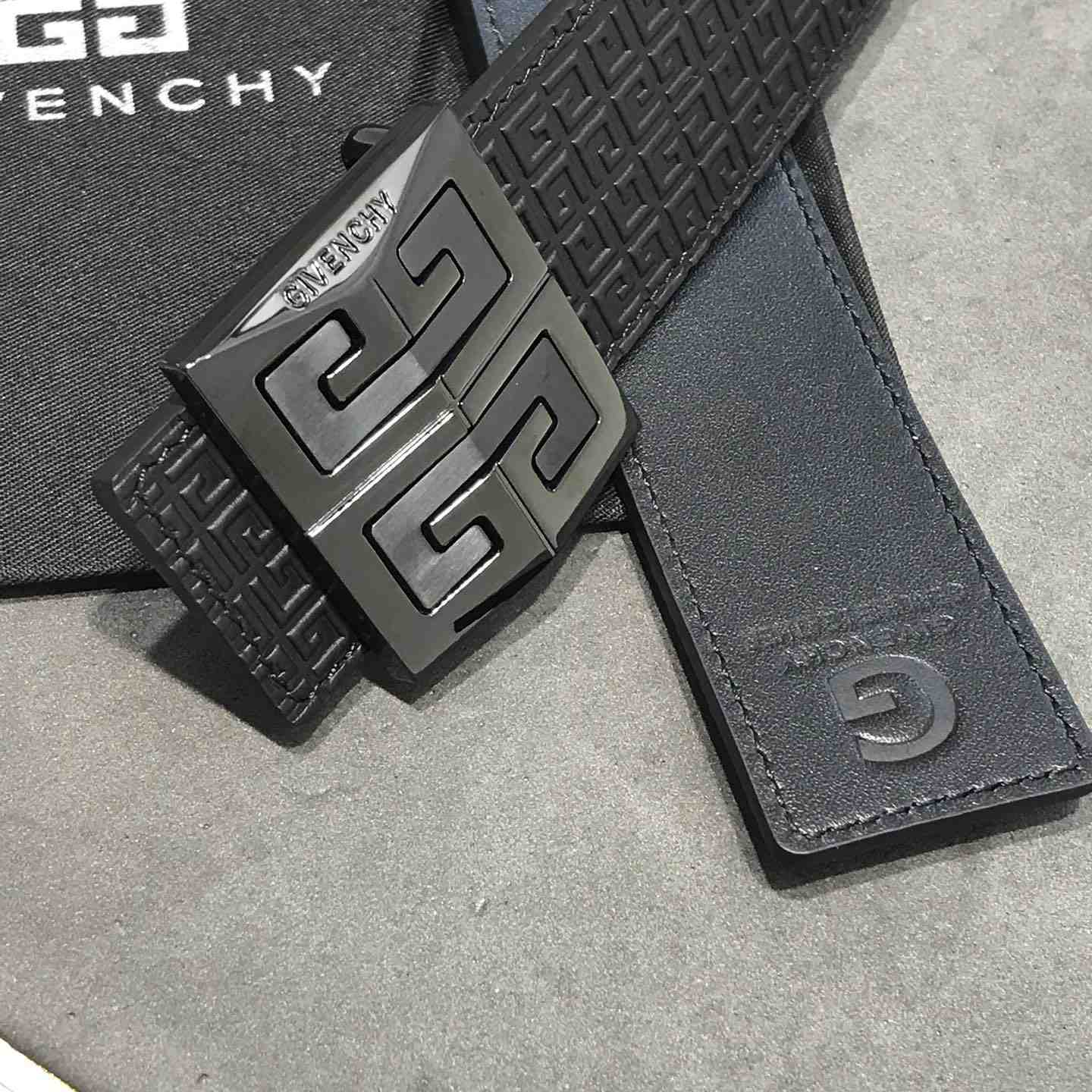 Givenchy 4G Reversible Belt In Leather And 4G Coated Canvas - DesignerGu