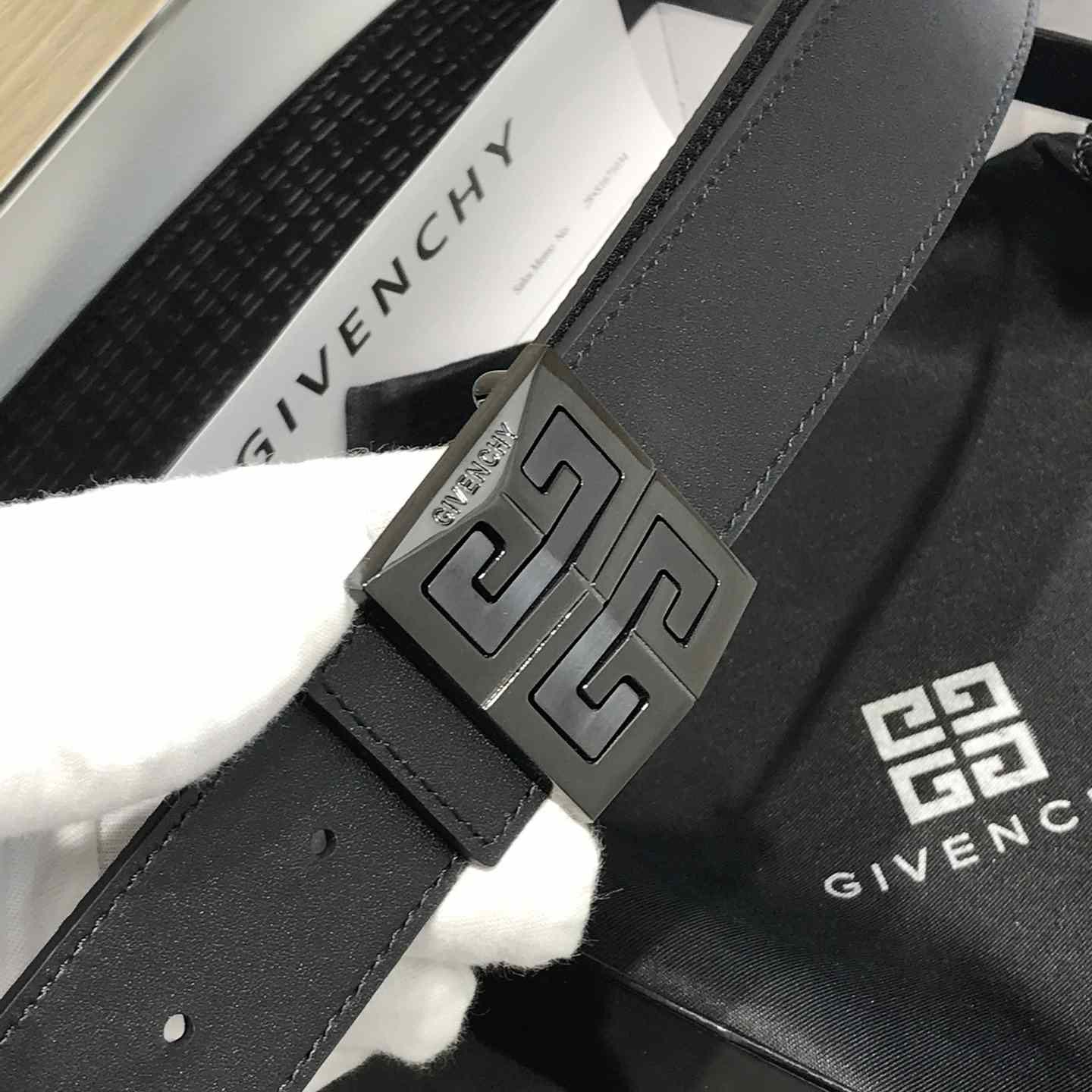 Givenchy 4G Reversible Belt In Leather And 4G Coated Canvas - DesignerGu