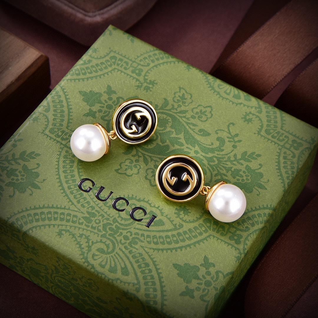 Gucci Blondie Pearl Drop Earrings - DesignerGu