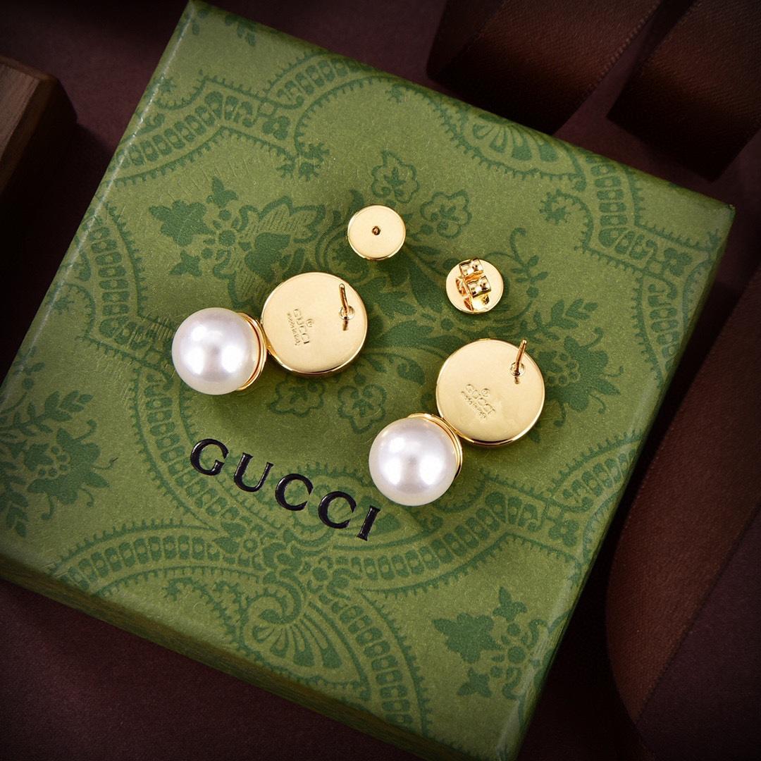 Gucci Blondie Pearl Drop Earrings - DesignerGu