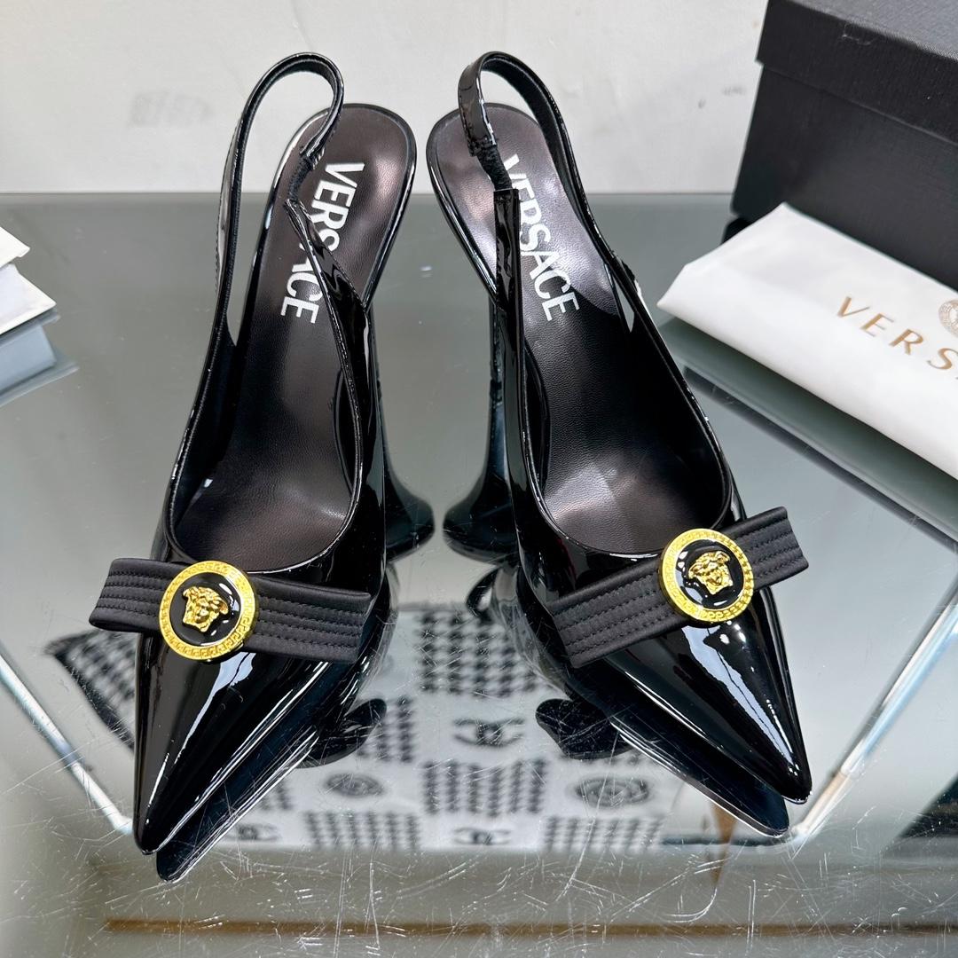 Versace Gianni Ribbon High Slingback Pumps - DesignerGu