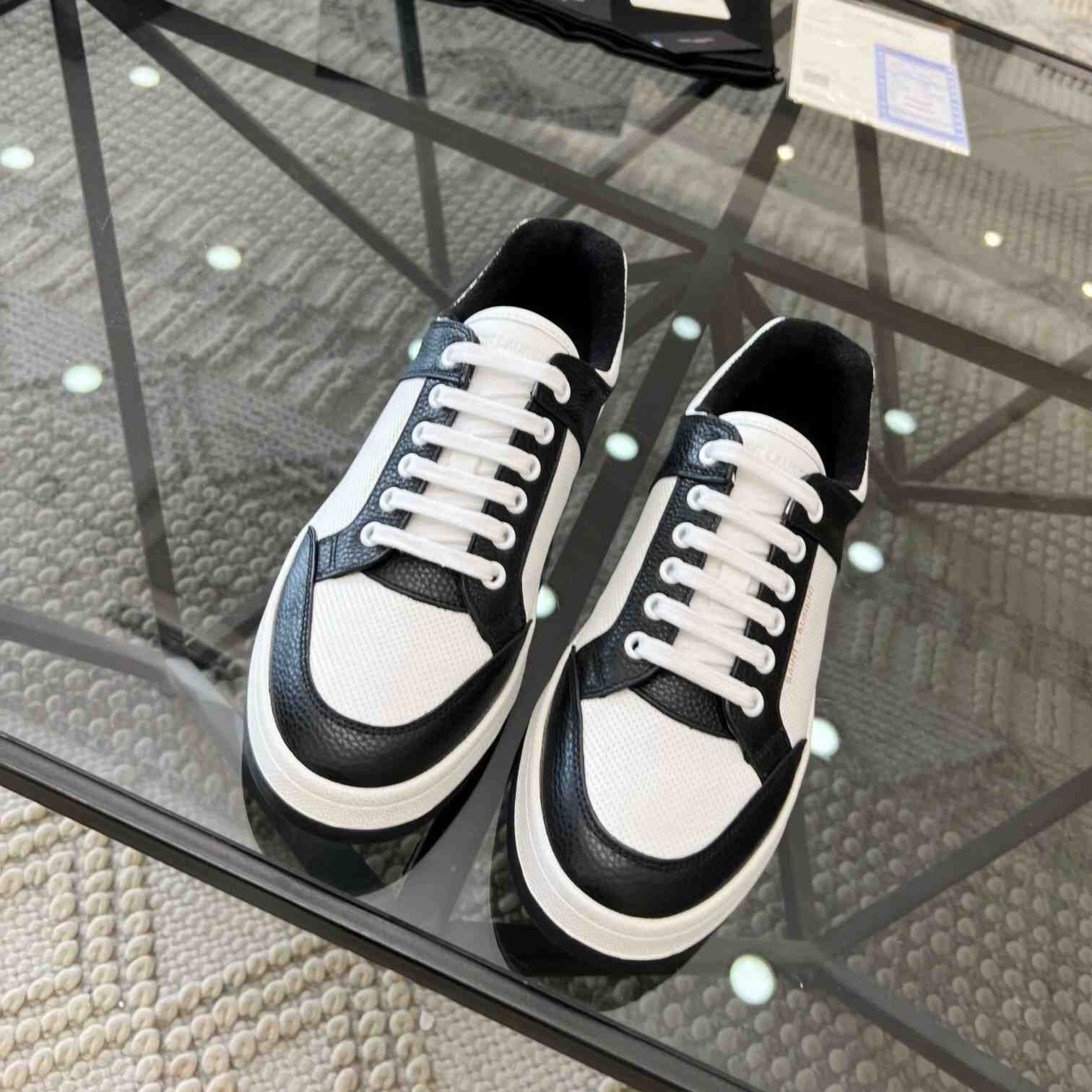 Saint Laurent SL/61 Low-top Sneakers In Perforated Leather - DesignerGu