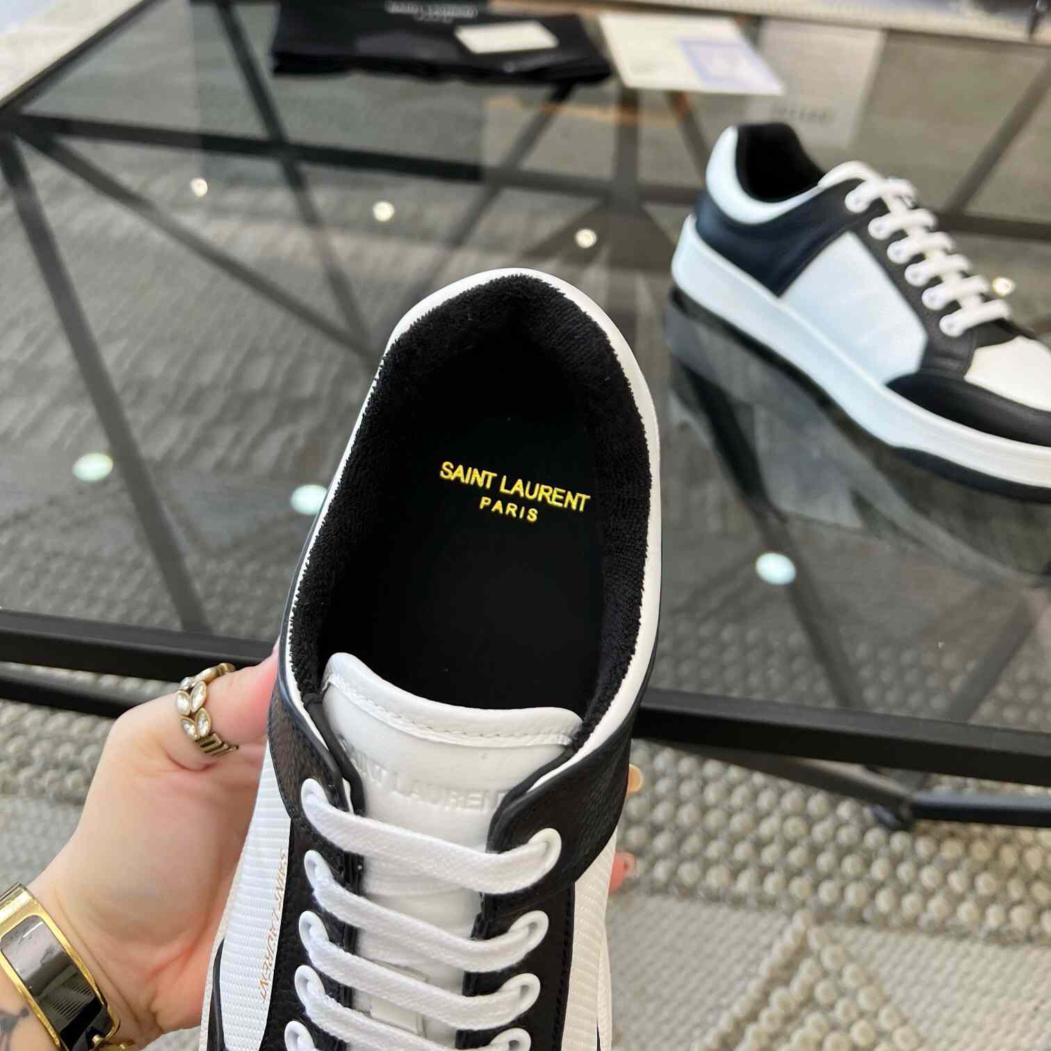 Saint Laurent SL/61 Low-top Sneakers In Perforated Leather - DesignerGu