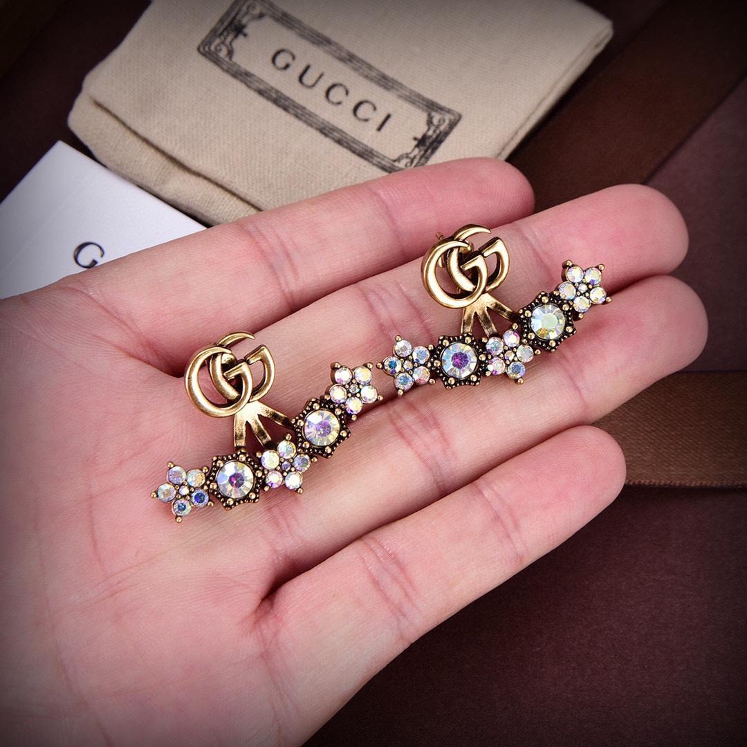 Gucci Crystal Double G Single Earring - DesignerGu