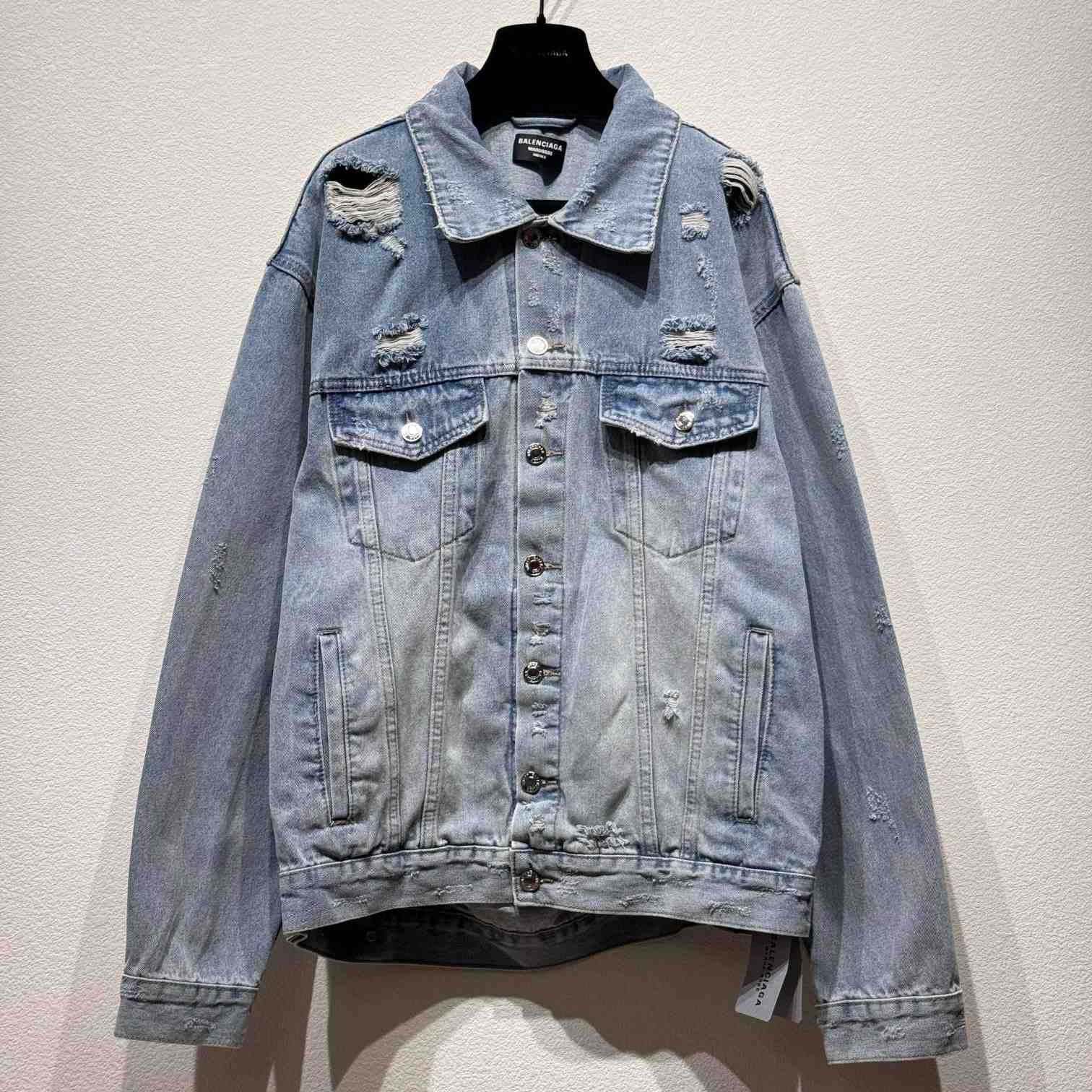 Balenciaga Super Destroyed Baggy Denim Jacket  - DesignerGu