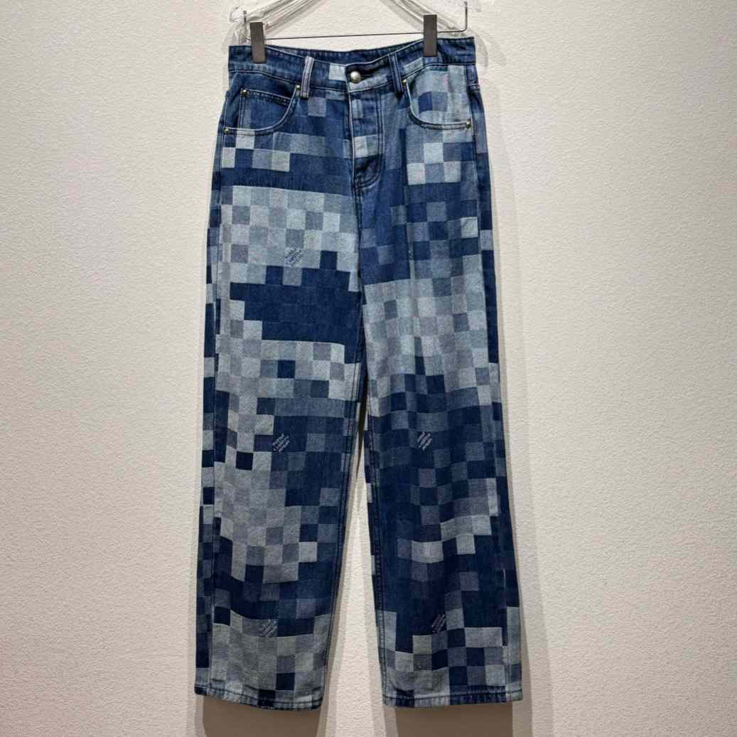 Louis Vuitton Damier Denim Skate Pants   1AFIA5 - DesignerGu