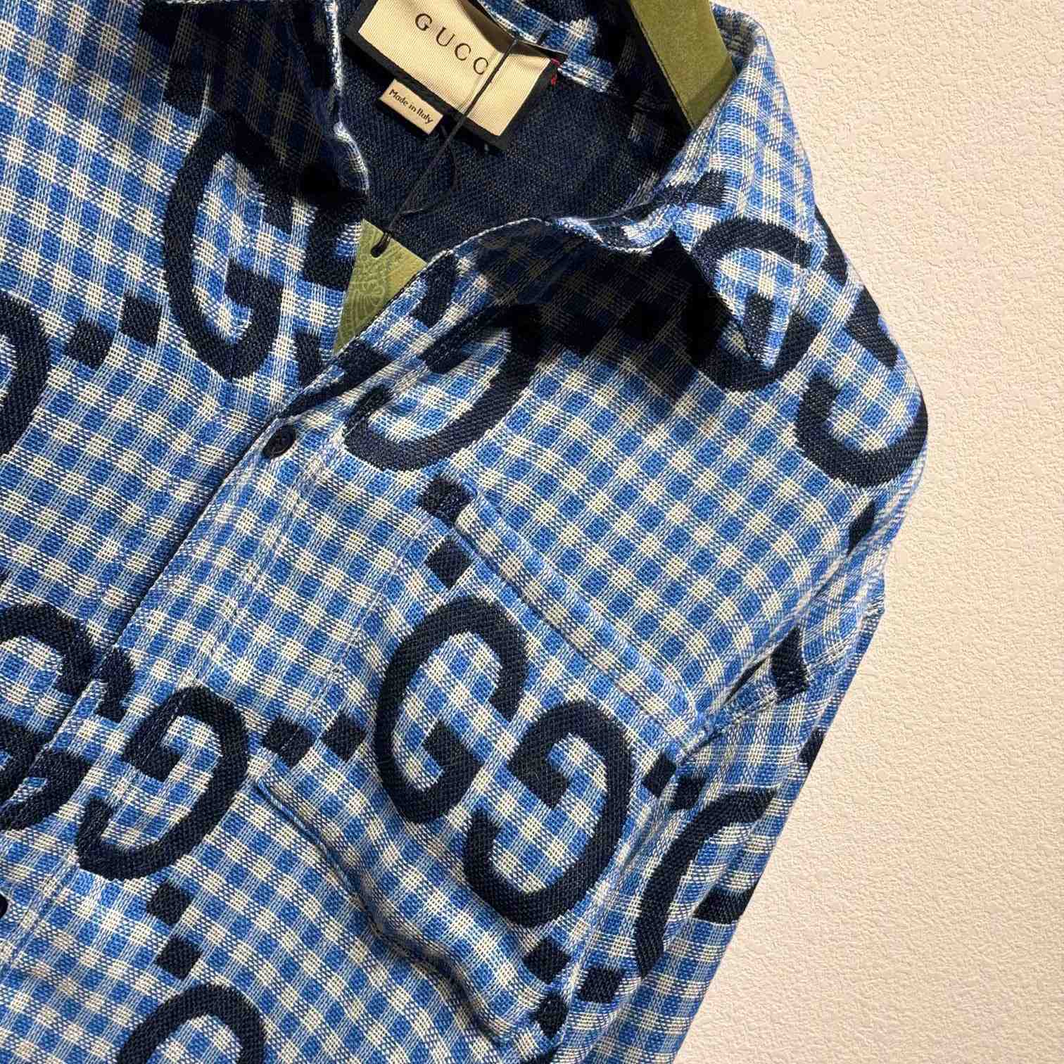 Gucci Jumbo GG Checked Wool Shirt - DesignerGu