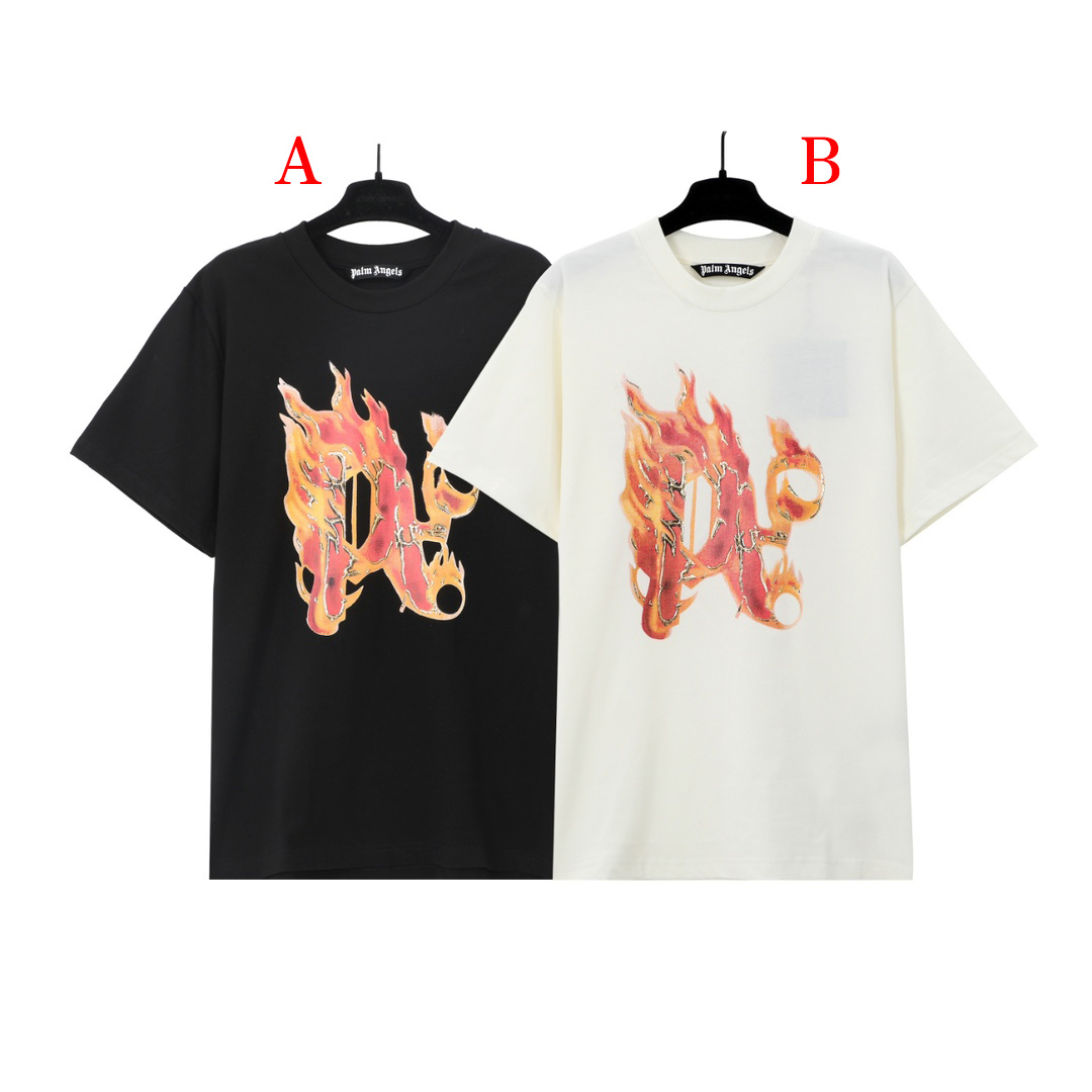  Palm Angels Burning Monogram T-Shirt - DesignerGu